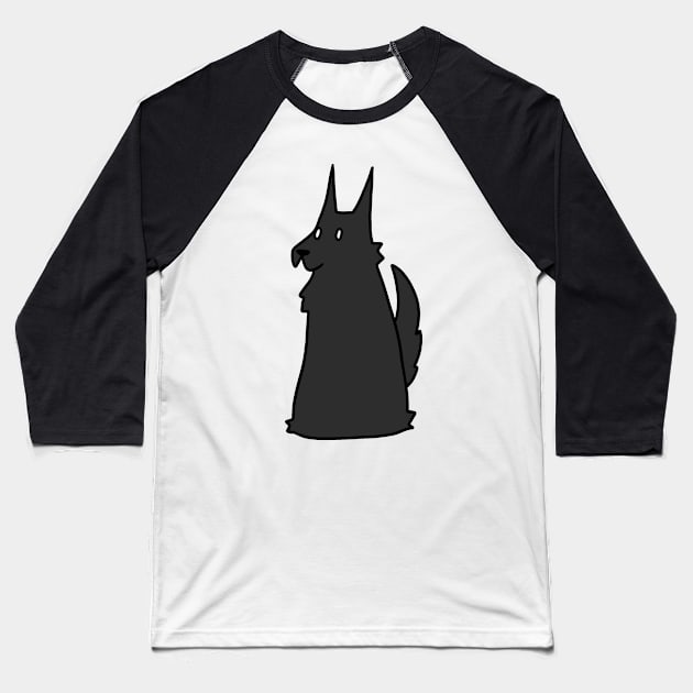 Black German Shepherd Baseball T-Shirt by saradaboru